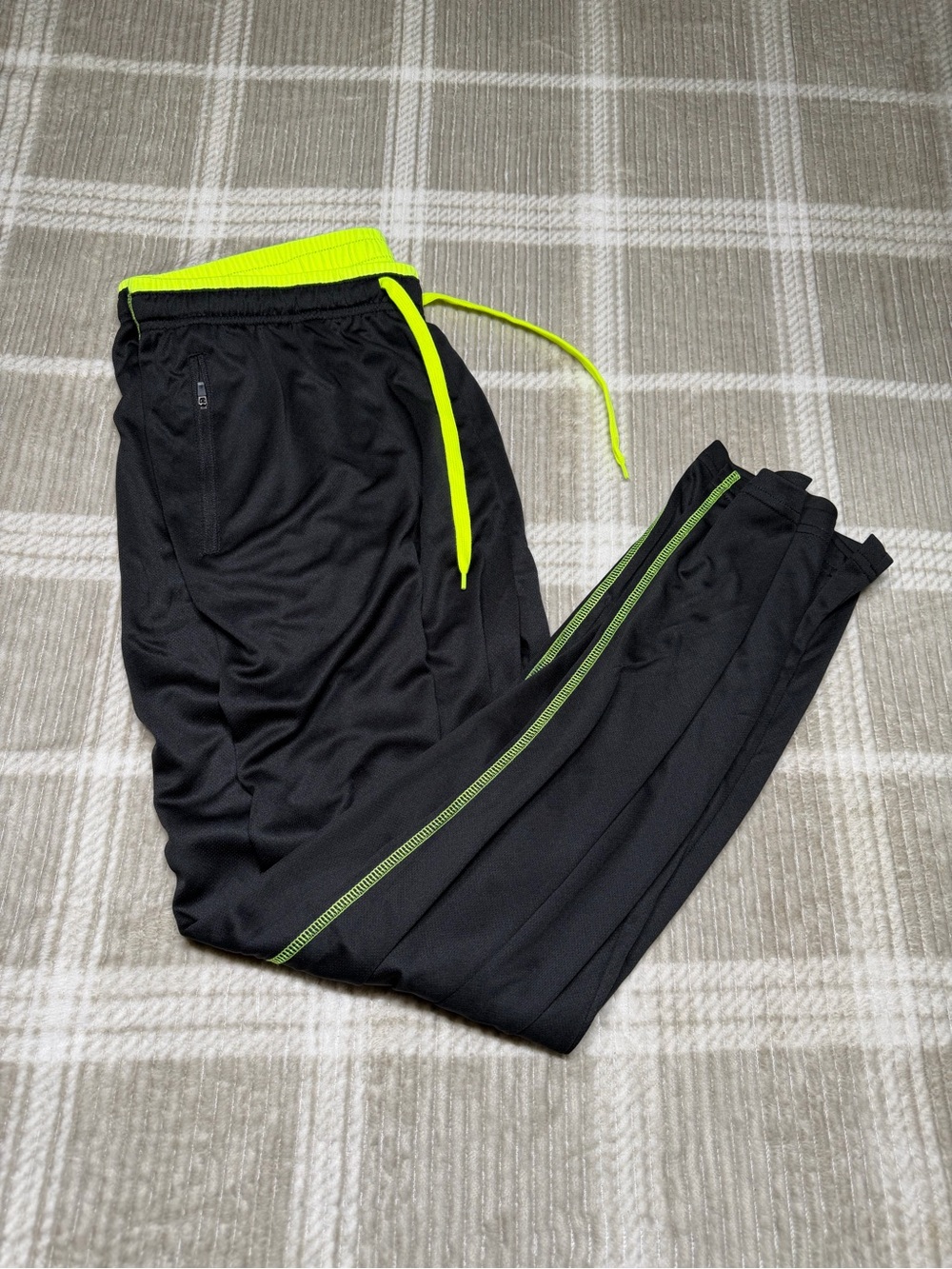 Nike Black pants with Neon Yellow-Green Trim